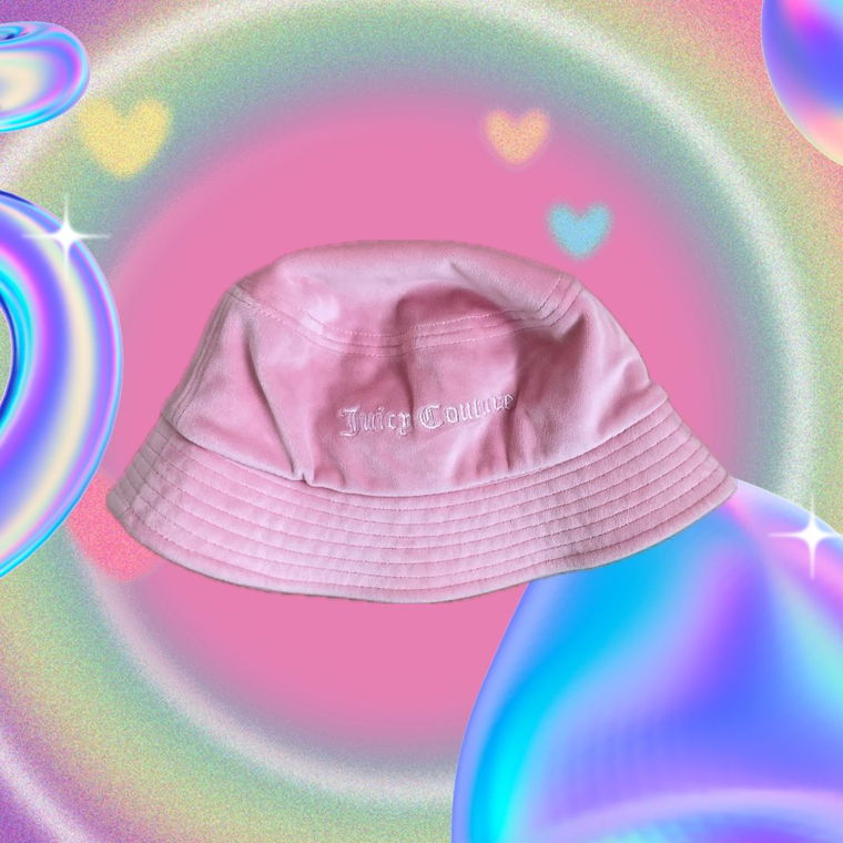 juicy couture velvet pink bucket hat