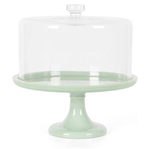 Martha Stewart Highbrook 10 Inch Jadeite Cake Stand with Glass Dome