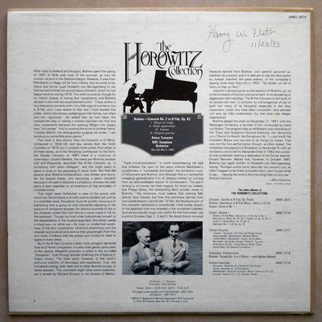 RCA | HOROWITZ/TOSCANINI/BRAHMS - Piano Concerto No. 2 ...