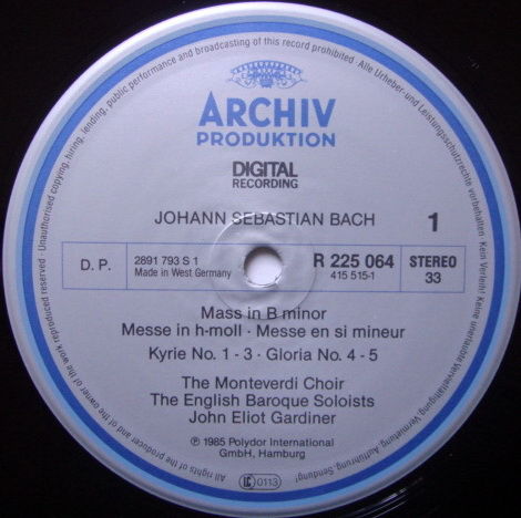 Archiv Digital / GARDINER, - Bach Mass in B Minor, MINT...