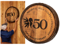 50th Anniversary Bourbon Barrel End Sign
