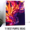 Purple Art Ideas - Paint Pouring Abstract Art by Olga Soby