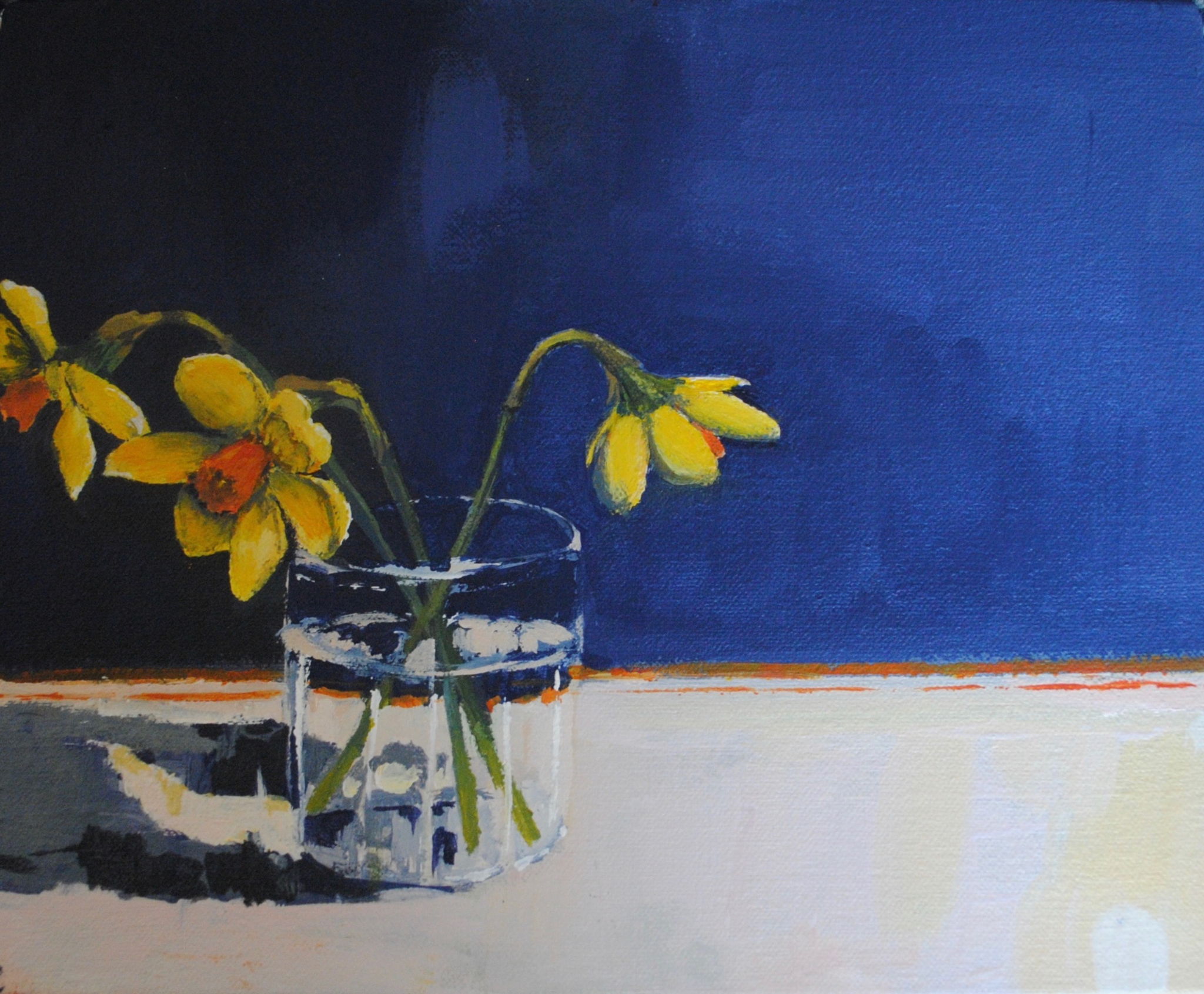 Daffodils in glass