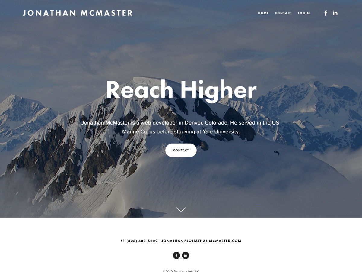 Screenshot of Jonathan McMaster, from the designer & developer portfolios collection.
