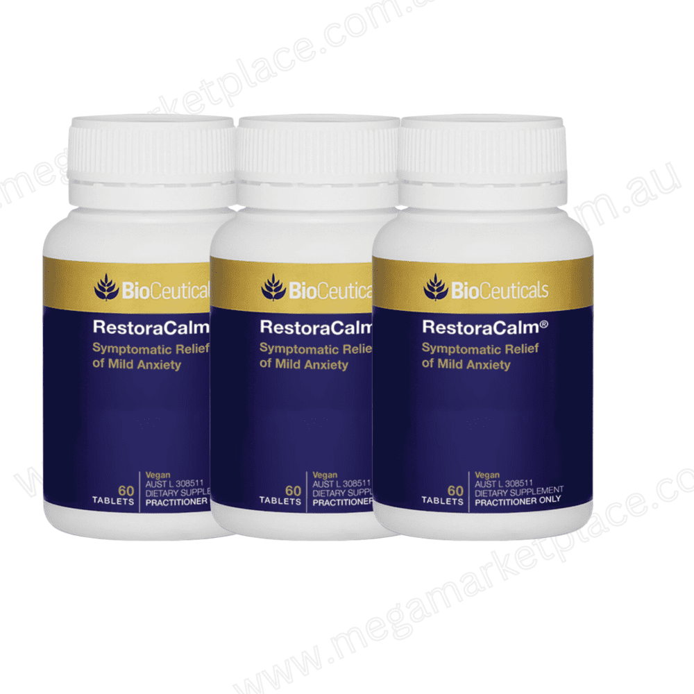 Lot of 3| Bioceuticals Restoracalm 60 Tablets Austl : 308511