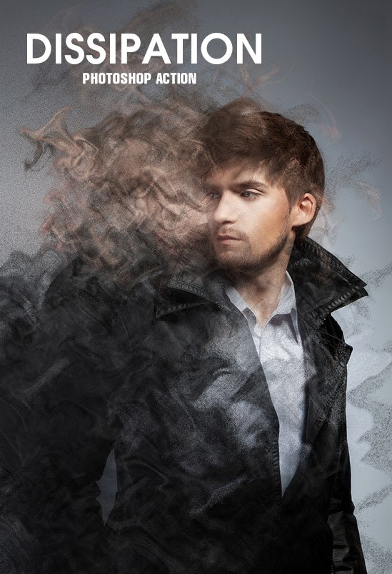 Скачать премиум Фотошоп экшен Dissipation - рассеивание частиц