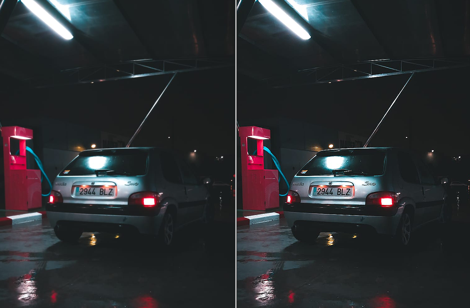Comparison of two images, one normal (left) and the other digitally sharpened (right). Photo by: Rubén Bonilla Tanco