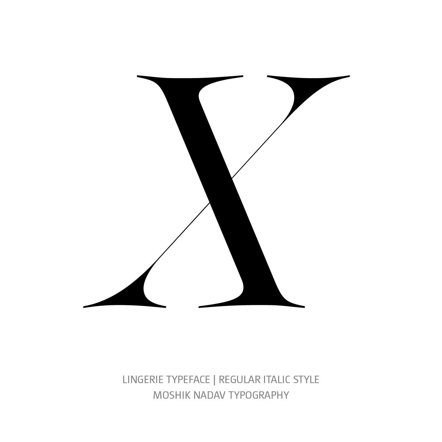 Lingerie Typeface Regular Italic X - Fashion fonts by Moshik Nadav Typography