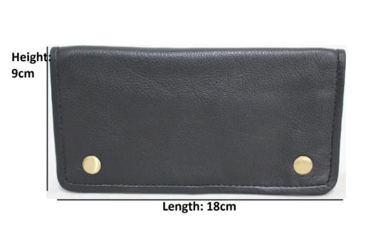 Quality Full Grain Vintage Leather Tobacco Pouch. Colour: Black. Style: 11033. Hide & Chic - Image 2