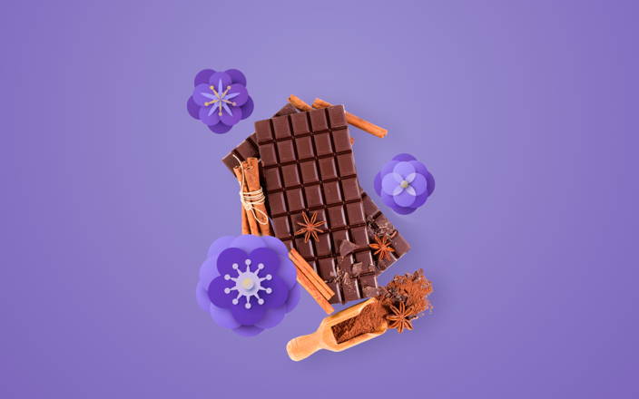 Chocolate bars with cinnamon and flowers (preview)
