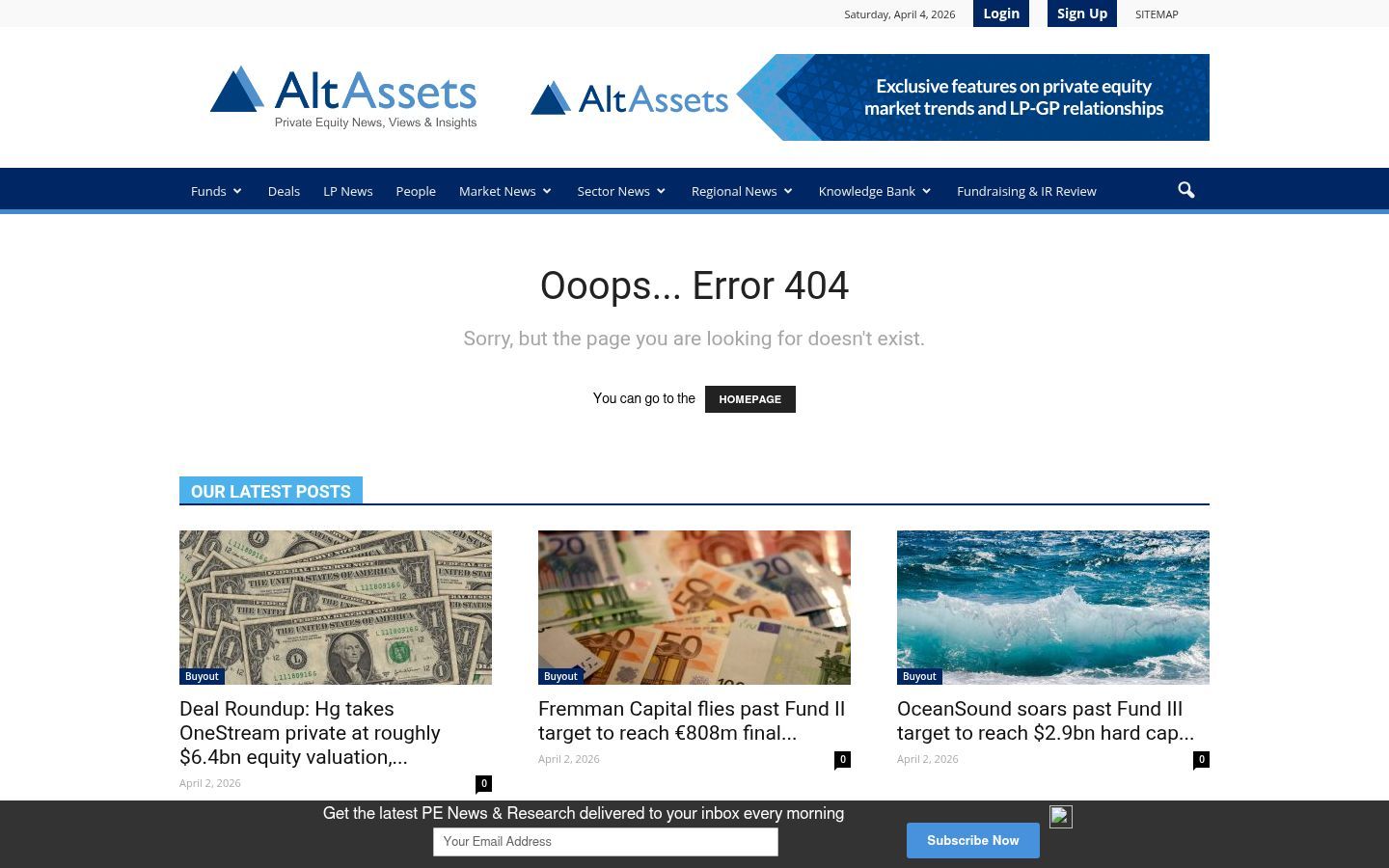 Page not found - AltAssets Private Equity News