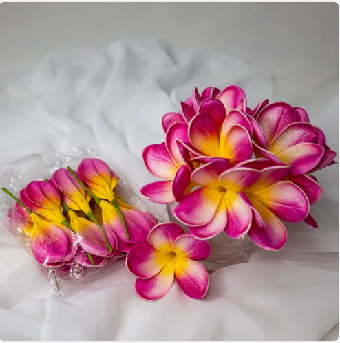 Orchid Frangipani Flowerhead (6 Pack)- Realistic Artificial Flowers - Image 4