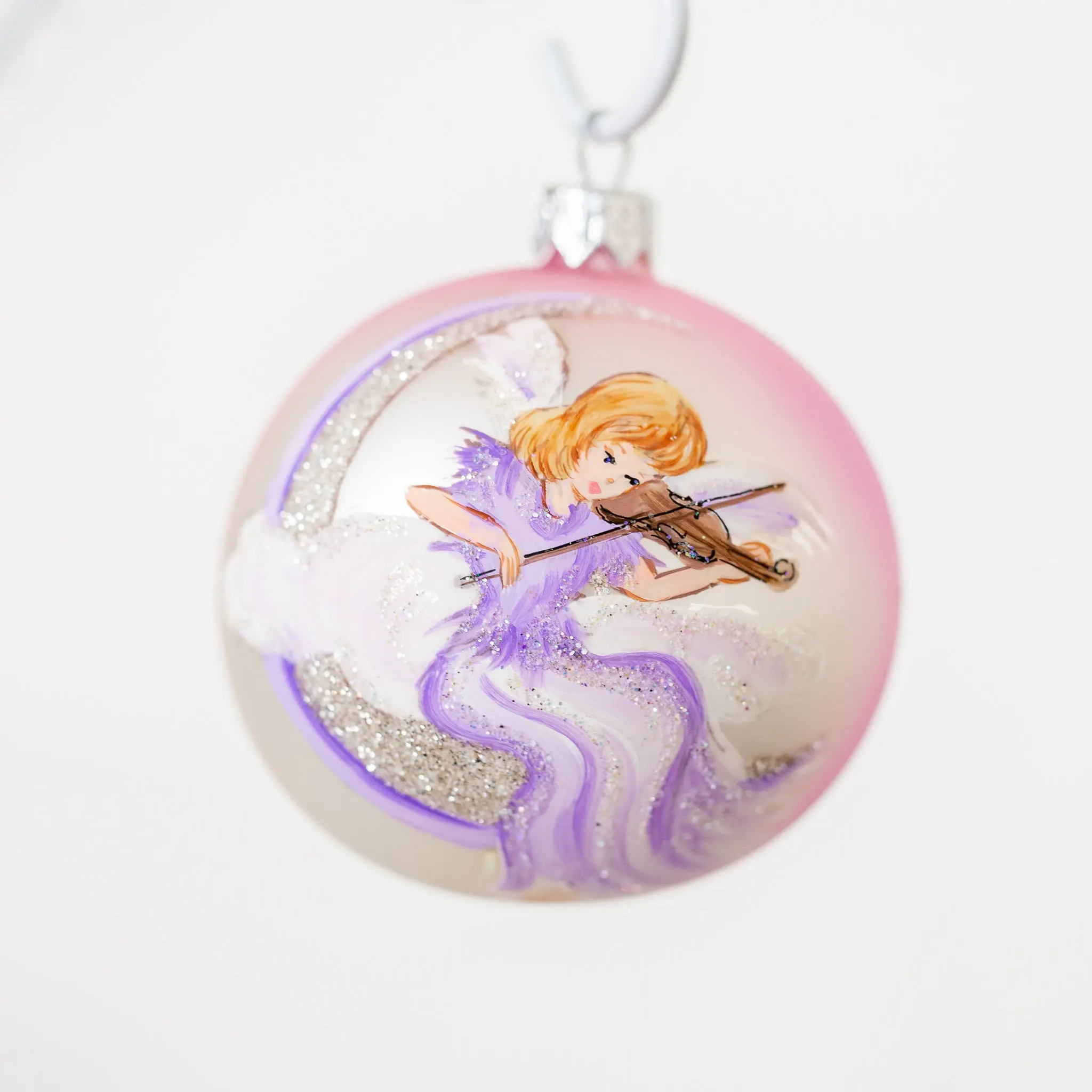 80mm Angel with Violin Hand Painted