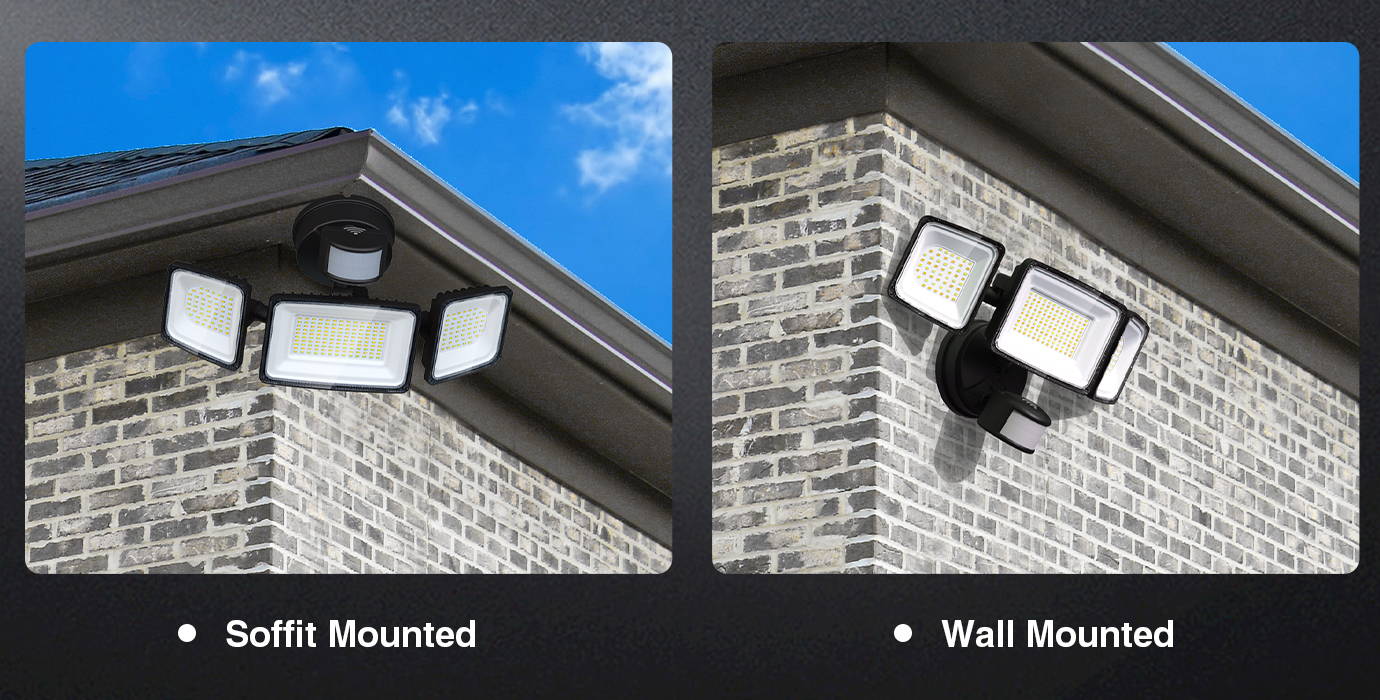 100W Motion Sensor LED Outside Lights Installation