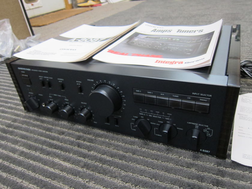 Onkyo Integra A-8087 Stereo Integrated Amp High Current, 100 WPC, MM/MC, Owners Manual, Prisinte