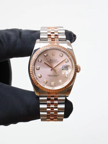 Rolex Datejust 36 Pink Dial With Diamonds Jubilee Bracelet