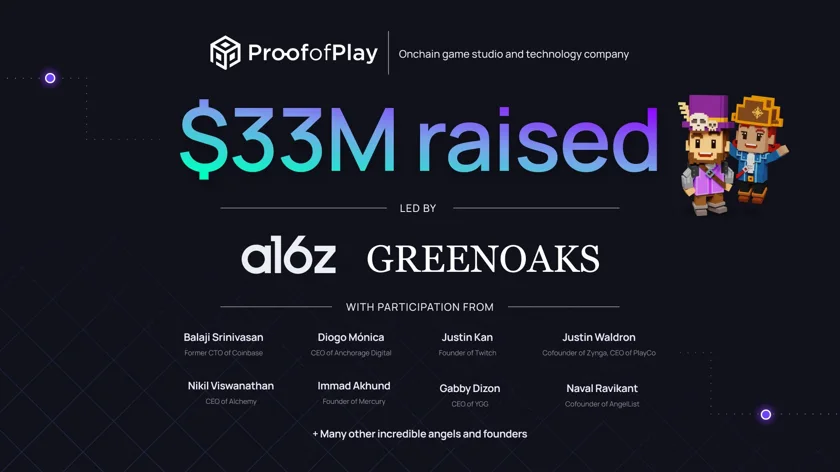 $33 million raised Proof of Play
