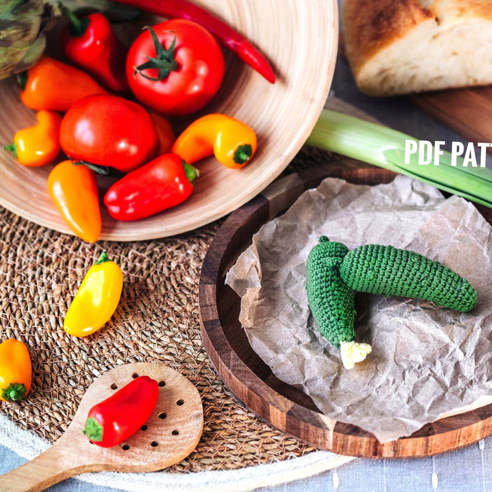 CUCUMBER Crochet Pattern PDF Crochet Play Food Amigurumi Food Pickle Plushie Pickle Crochet Food Crochet Pattern Pickle Lover Gift