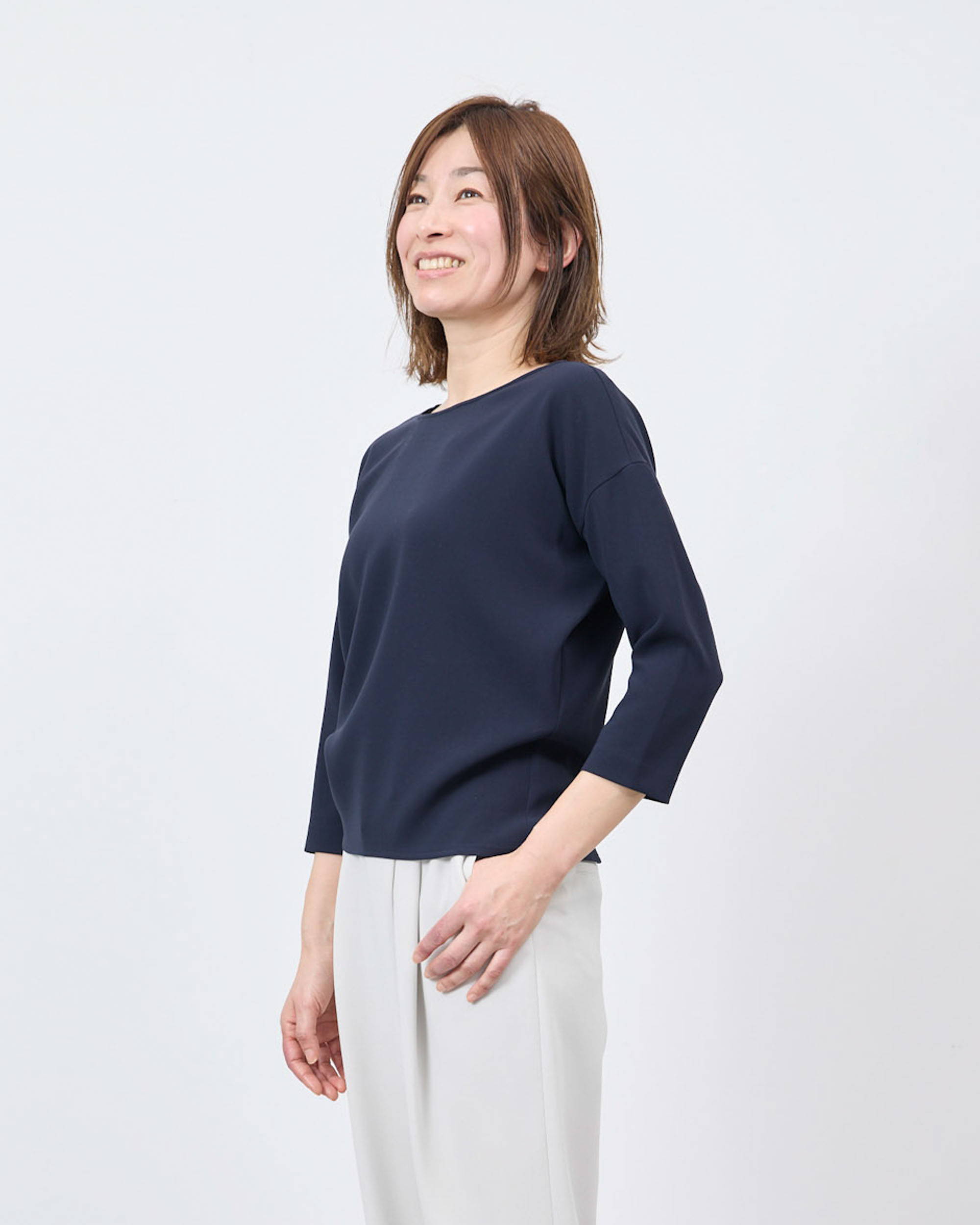 コクーンブラウス8分袖着用レビュー コクーンブラウス8分袖着用レビュー