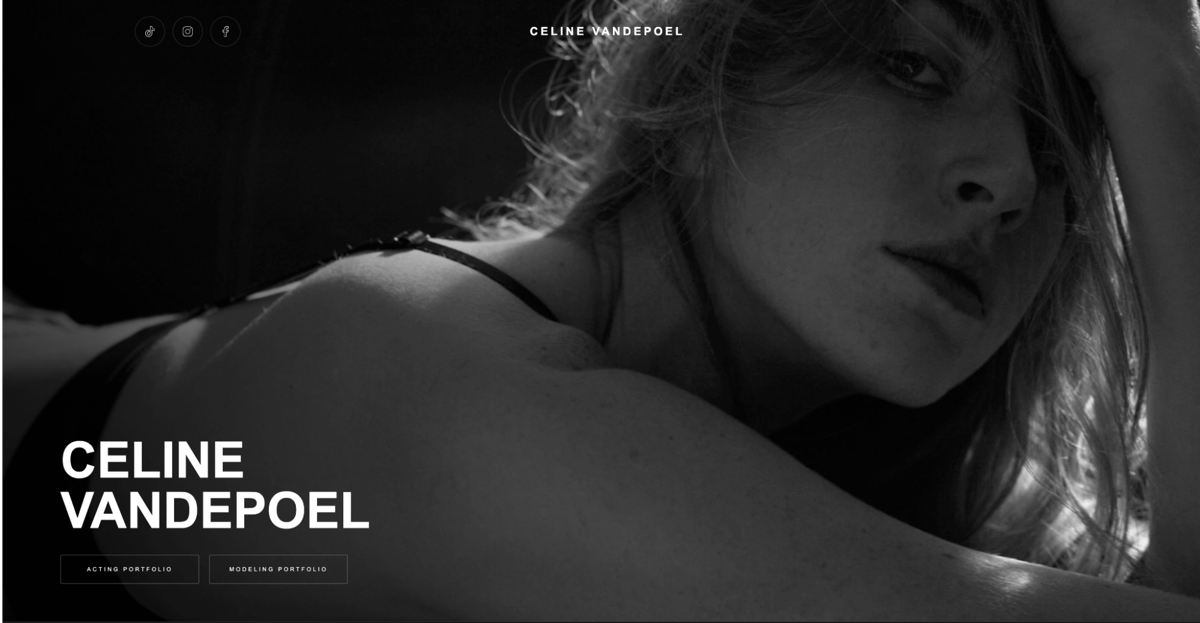 Screenshot of Celine VandePoel , from the model websites collection.