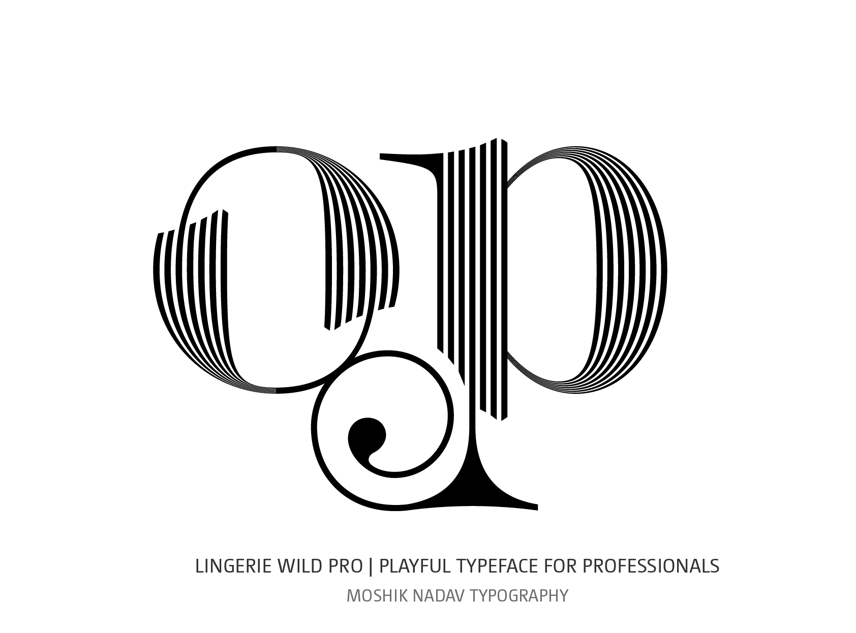 op fashion ligature designed by Moshik Nadav Typography