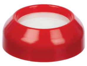 red curing light lens with white filled center