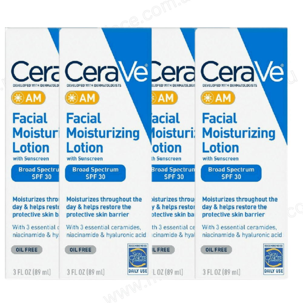 Lot of 4| CeraVe AM Facial Moisturizing Lotion SPF30 Dermatologist 89mL NEW