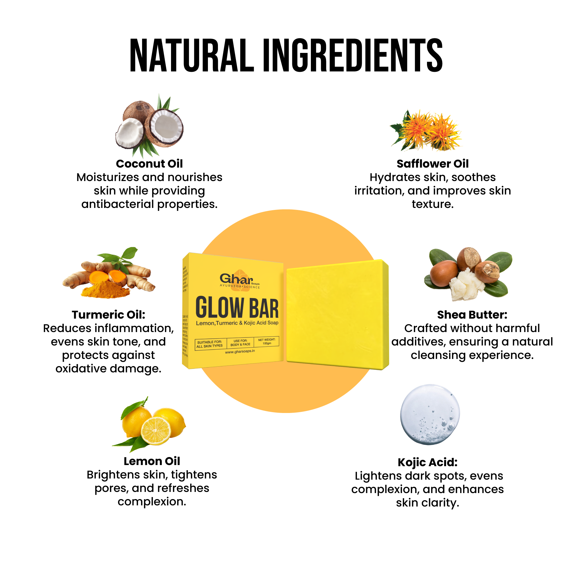 Glow Bar ( Kojic Acid Soap ) GHAR SOAPS