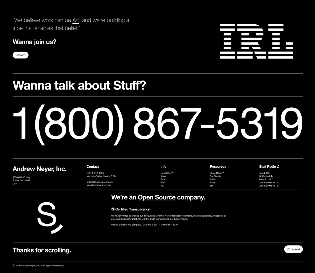 Screenshot of Andrew Neyer, from the website footer designs collection.