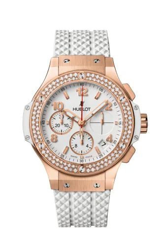 Big Bang Original 41 Red Gold -  Diamonds / White / Rubber