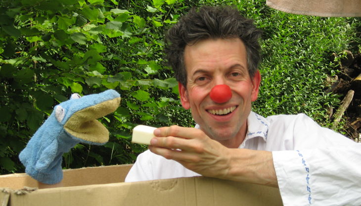 clowntheater mit waschlappen