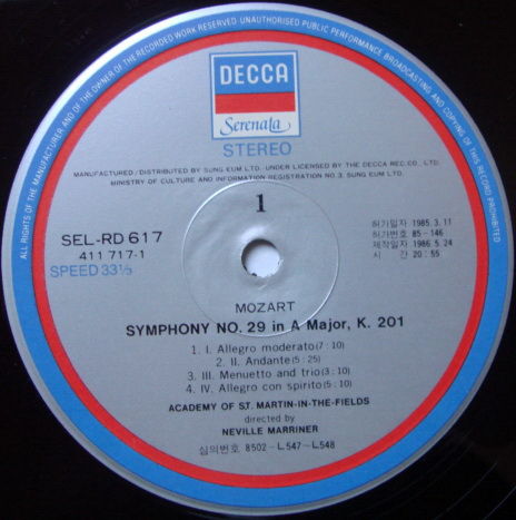 DECCA Serenata / MARRINER, - Mozart Symphonies No.25 & ...