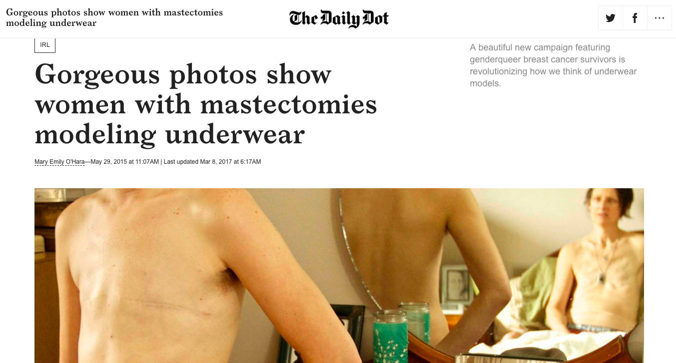 The Daily Dot - Gorgeous photos show women with mastectomies modeling underwear