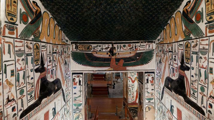 Burial site of Queen Nefertari, chief consort to Pharaoh Ramesses II, constructed in 19th dynasty (1255 BCE) in Luxor