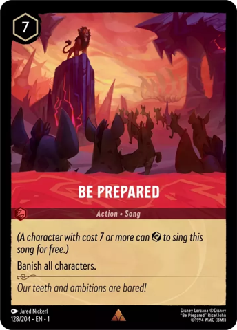 Be Prepared card from Disney's Lorcana: The First Chapter.