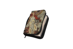 Aboriginal Dot Art Heron Bible Cover | Native Pattern Zippered Bible Case