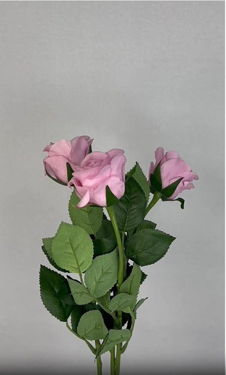 Vintage Lilac Real Touch Rose Half Bloom - Realistic Artificial Flowers - Image 4