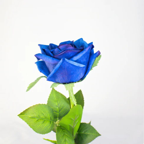 Dark Blue Large Real Touch Rose - Realistic Artificial Flowers - Image 3