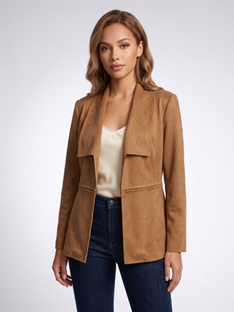 Blazer Mujer Camel Abierto — vista alternativa