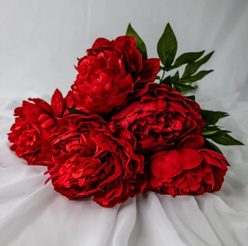 Red Peony Large Bloom - Realistic Artificial Flowers - Image 4