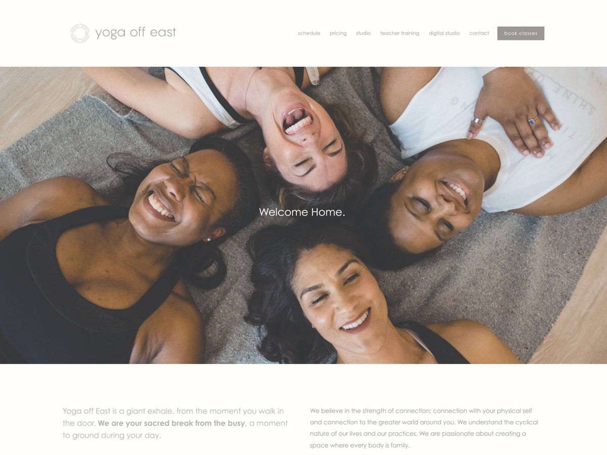 Screenshot of Yoga Off East, from the service websites collection.