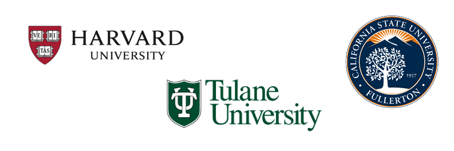 Harvard, Tulane, California State Fullerton Logos