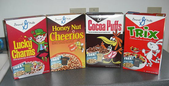 Retro cereal box packaging