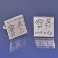custom cufflinks engraved with kids drawings of the family