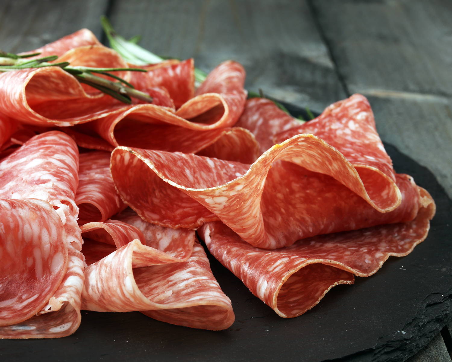 Display of artisanal salami 