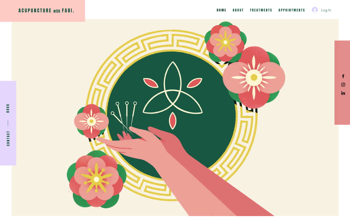 Screenshot of Fabi Acupuncture, from the wix business website examples collection.