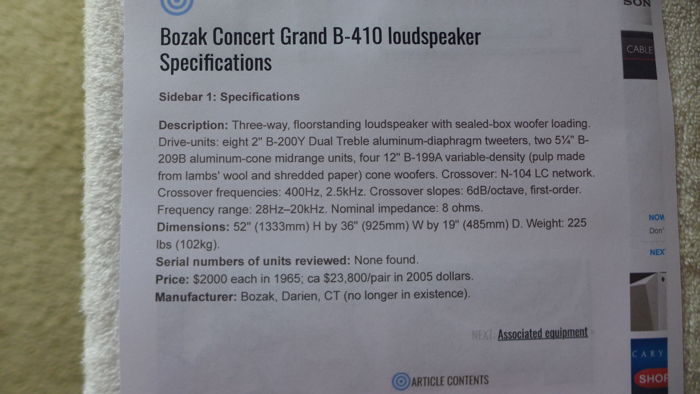 BOZAK   B 410 RARE CONCERT GRANDE