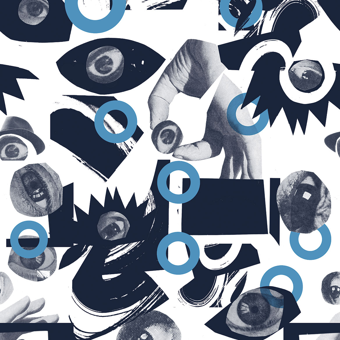White & Blue Edgy Modern Eye Wallpaper pattern