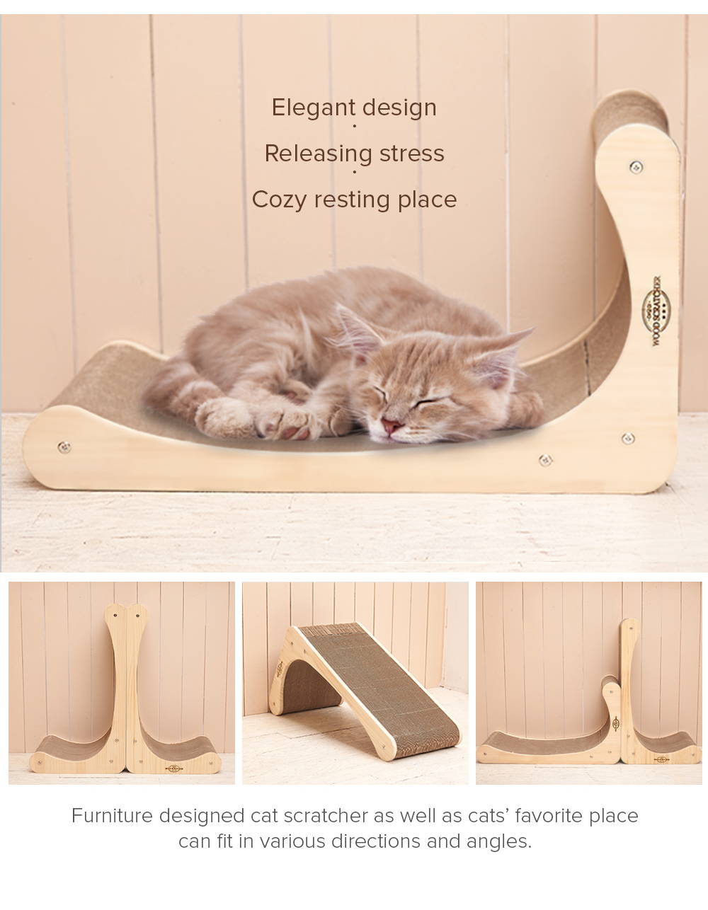 yaomi, cat scratcher, premium L scratcher, real hard wood cat scratcher, premium hardwood cat scratcher, replaceable hardwood cat scratcher, replaceable corrugated cardboard, easy to refill, eco-friendly, environment-friendly, non-toxic, furniture design, protect home furniture, relaxing place, releasing stress, strong, tall, perpendicular, 90 degree angle, high-quality, korean product