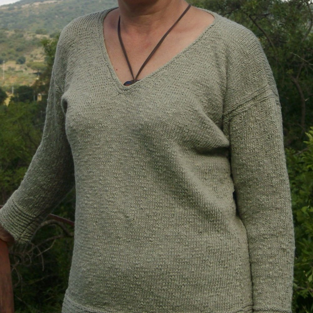 ELIA, knitting pattern for a beautiful jumper in linen/cotton for ladies